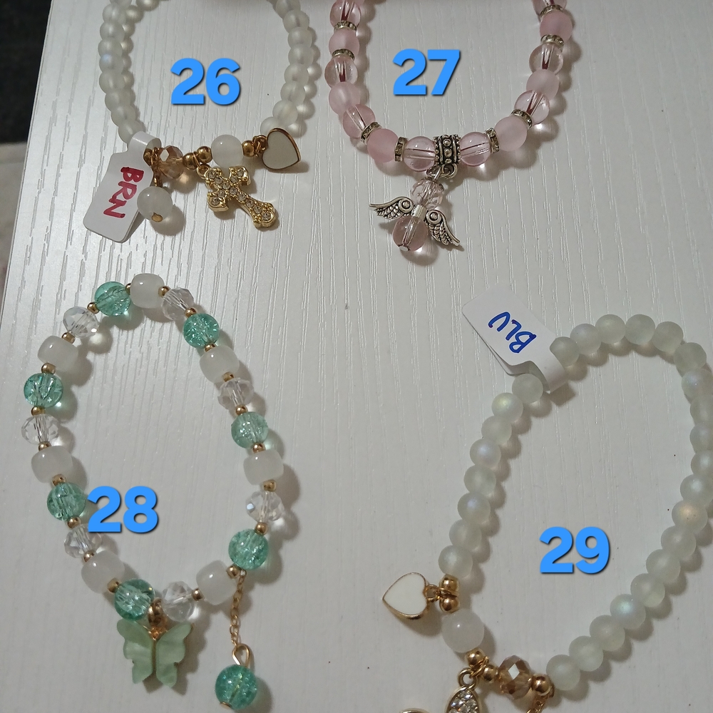 VARIOUS Beaded Bracelets Set with Charms